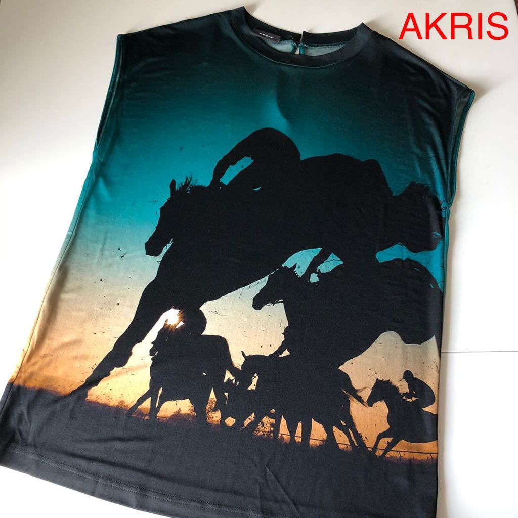 AKRIS Horse-Print アクリス馬プリントシルク100% 絹SILK カットソー