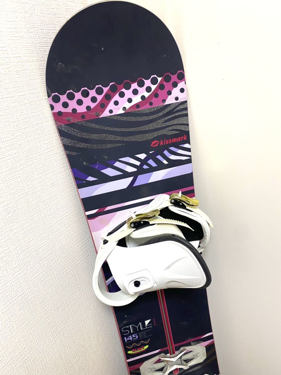 美品 KISS MARK キスマーク STYLE 145cm Wキャンバー ナイトロブーツ24.5cm スノーボードセット 国産スノーボード 匿名配送