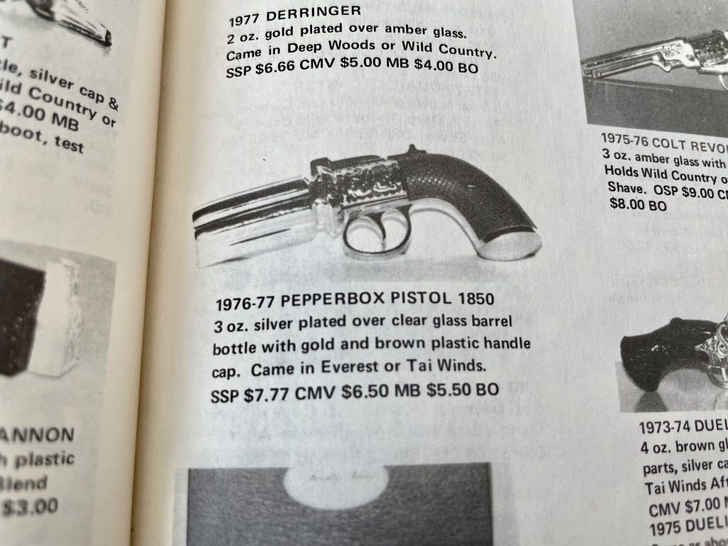 Vintage AVON　エイボン　コレクション　PEPPERBOX PISTOL 1850　ペッパーボックス銃　1977年　中身あり　ヴィンテージ　コロン　香水_注）商品ではありません