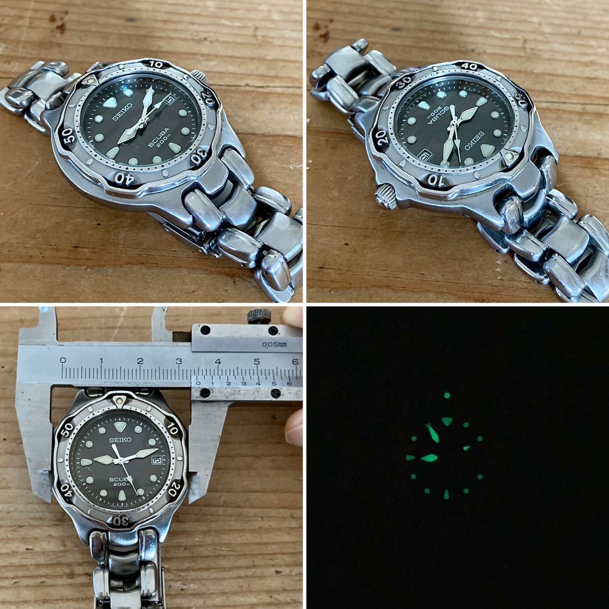SEIKO セイコー☆SCUBA☆クオーツ☆ブラックシェル☆電池交換済☆動作