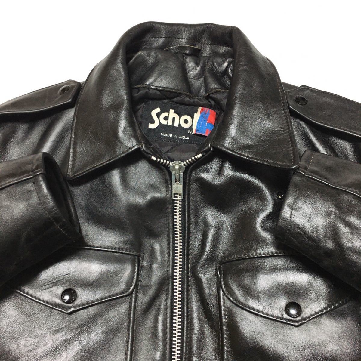 SCHOTTショット 希少ポリスマンジャケット レザーカーコート本革 SCHOTTショット 希少ポリスマンジャケット レザーカーコート本革