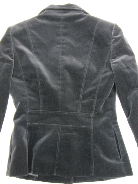 INDIVI インディヴィ ベロア素材 ジャケット 36 Sサイズ ブラック 黒 レディース 定形外郵便全国一律710円 H14-a_画像3