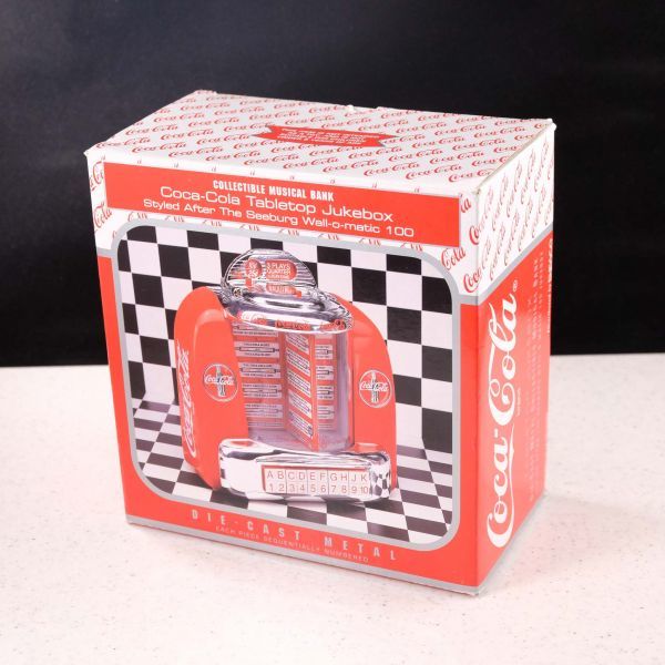 ビンテージ 1996年 ♪コカコーラ ジュークボックス型 ミュージカルバンク 貯金箱 CocaCola