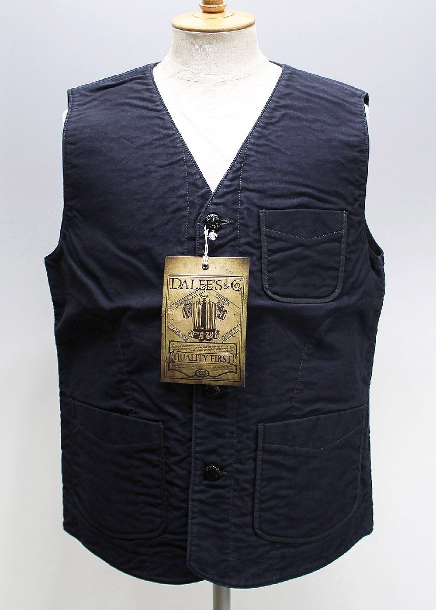 DALEE\'S&Co (da Lee z and ko-) MAXWELL...20s Shop Vest /mak well shop the best unused goods RAIL NAVY size L / Deluxe wear 