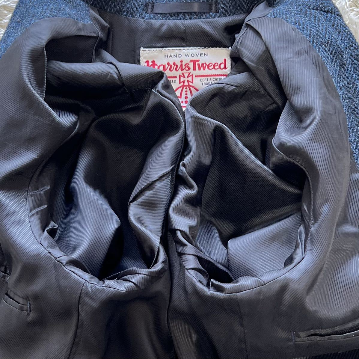 激安 1円 【極美品】ボイコット×ハリスツイード『溢れ出る気品』BOYCOTT×Harris Tweed チェスターコート ヘリンボーン L相当 メンズ ネイビー 激安 1円 【極美品】ボイコット×ハリスツイード『溢れ出る気品』BOYCOTT×Harris Tweed チェスターコート ヘリンボーン L相当 メンズ ネイビー