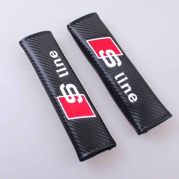  new goods * seat belt cover S line Sline carbon style seat belt pad 2 piece set s-line Audi audi a3