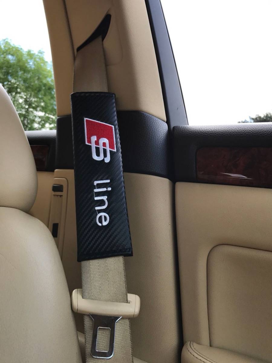  new goods * seat belt cover S line Sline carbon style seat belt pad 2 piece set s-line Audi audi a3