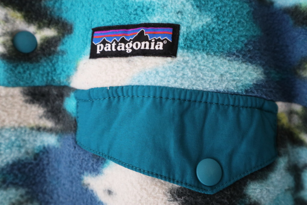 [希少!総柄]Patagonia Synchilla Snap-T ストレイトブルー Lightweight パタゴニア シンチラ スナップT フリース ジャケット 柄 2017年製_画像4