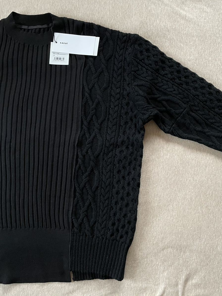 黒2新品49%off sacai レディース 再構築 アシンメトリー ニット