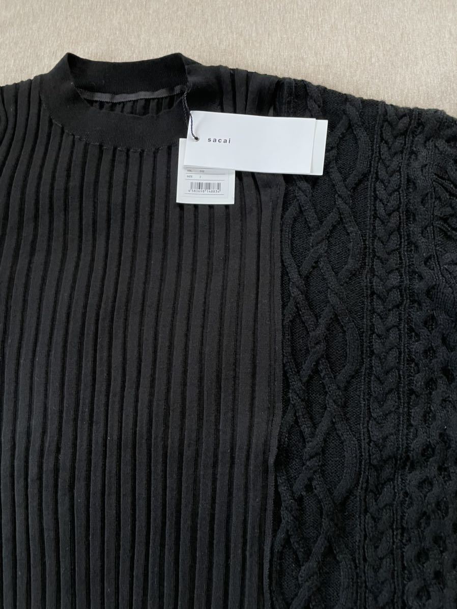 黒2新品49%off sacai レディース 再構築 アシンメトリー ニット
