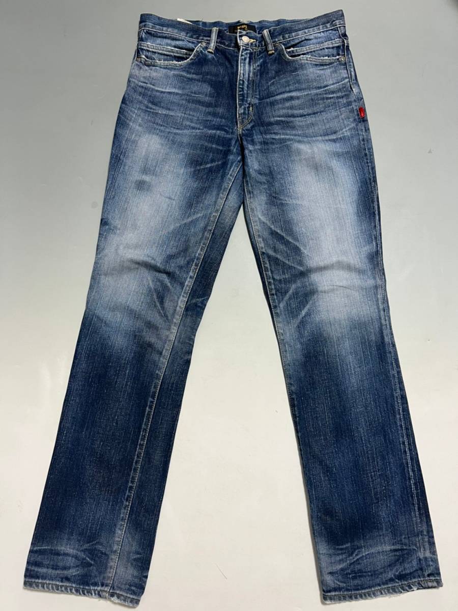 名作 14aw WTAPS BLUES SKINNY TRASH DENIM USED ダブルタップス ダメージ/ウォッシュ加工 ブルース スキニー トラッシュ デニムパンツ M