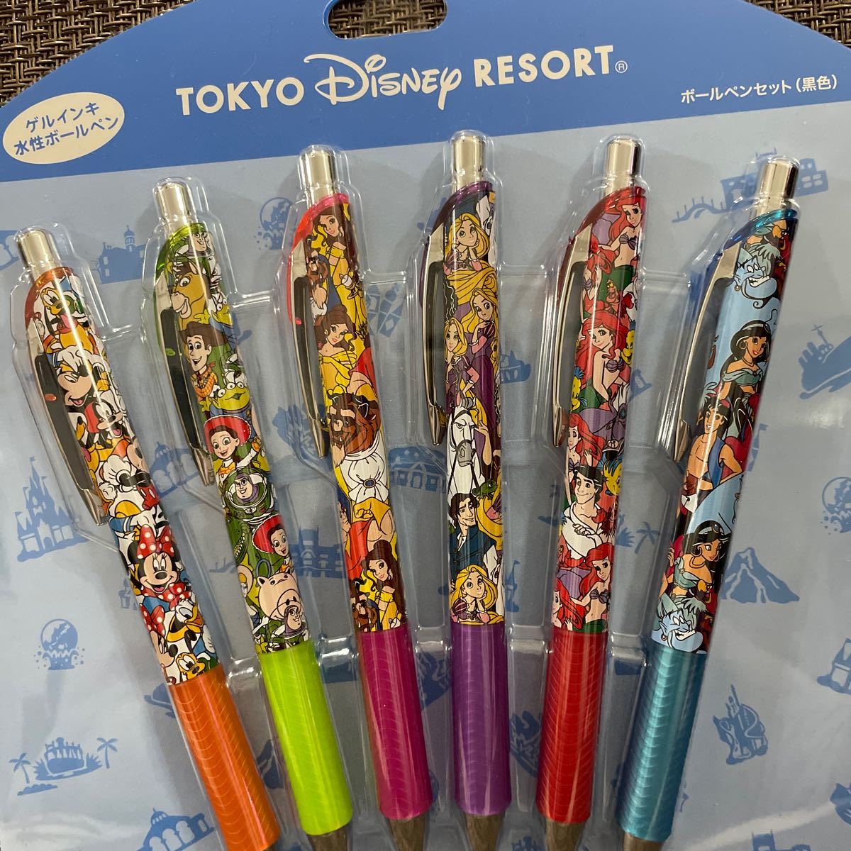ディズニーボールペンセット アラジン アリエル ラプンツェル 美女と野獣 トイストーリー ミッキー ミニー ミッキーミニー