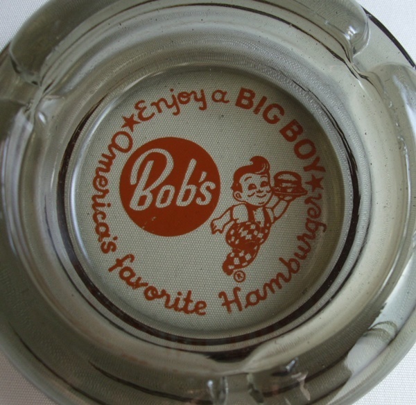 VINTAGE 1960s BOBS Bob zBIG BOY Big Boy стеклянный пепельница Vintage America предприятие предмет 60s 70s