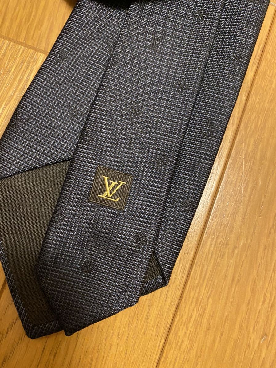 LV LOUIS VUITTON ルイヴィトン ネクタイ モノグラム 青系 ブルー 未
