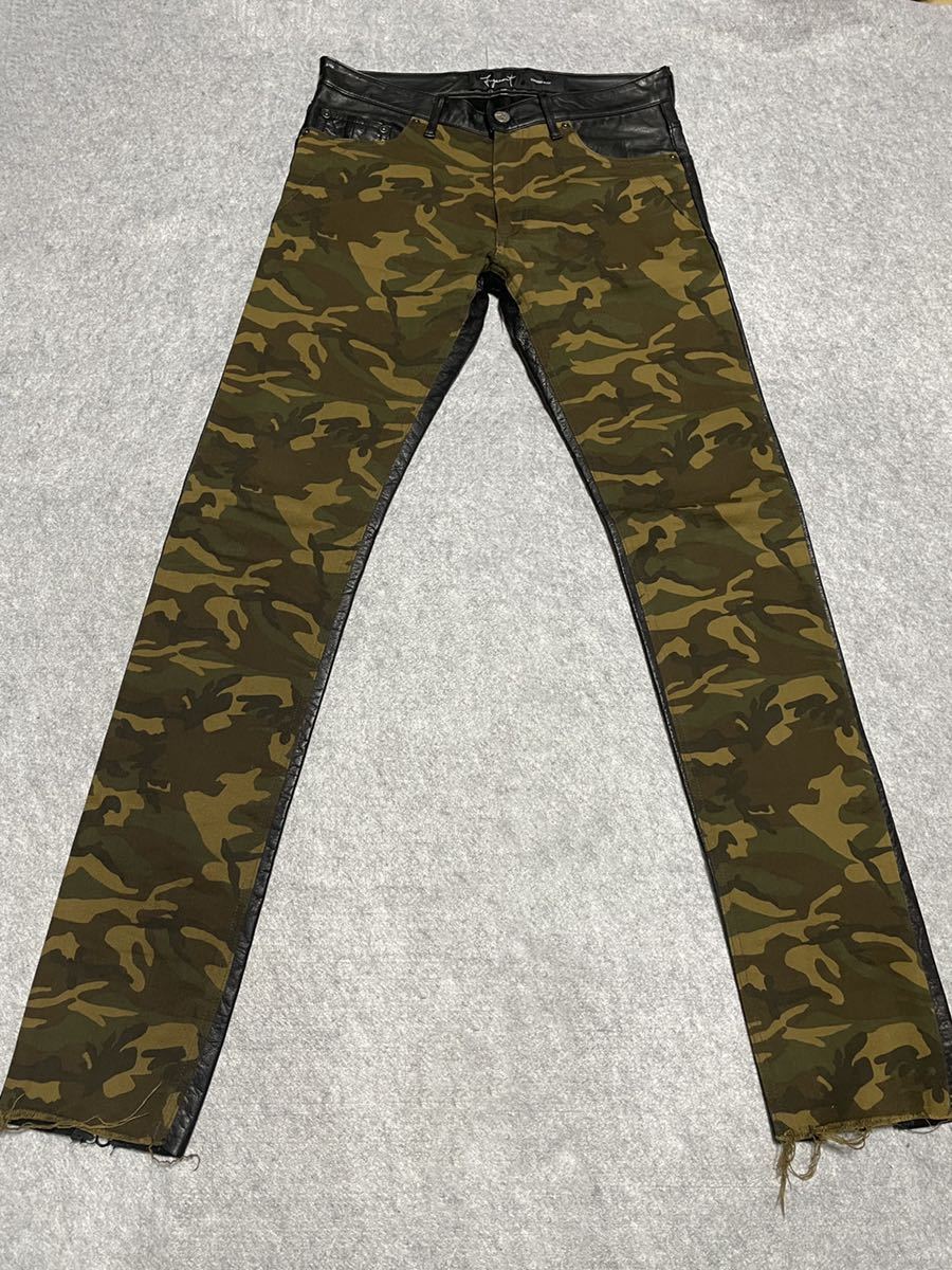□ 長渕 剛 □ 多数 着用 カモフラ&レザー 高級 デニム □ 長渕 剛 □ 多数 着用 カモフラ&レザー 高級 デニム