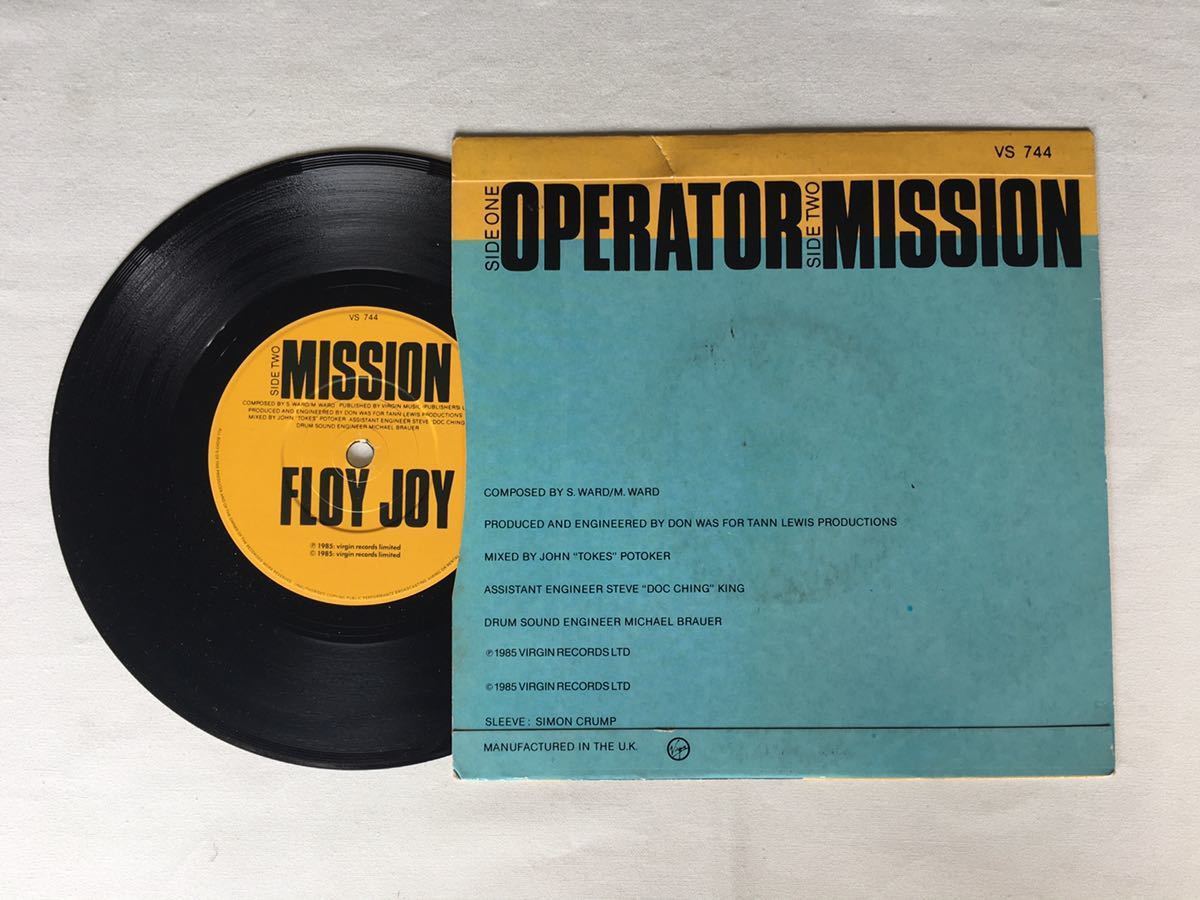 【UK VIRGIN 7inch】Floy Joy / Operator cw Mission 7inch EP UK VIRGIN VS744_画像2