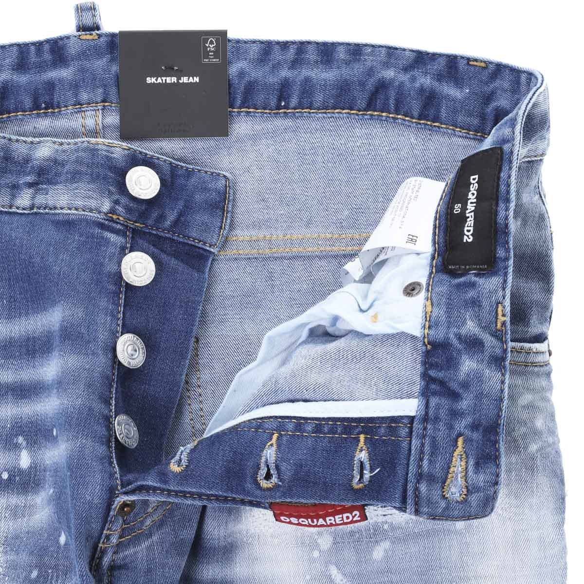 送料無料 DSQUARED2 ディースクエアード S74LB1060 インディゴ SKATER