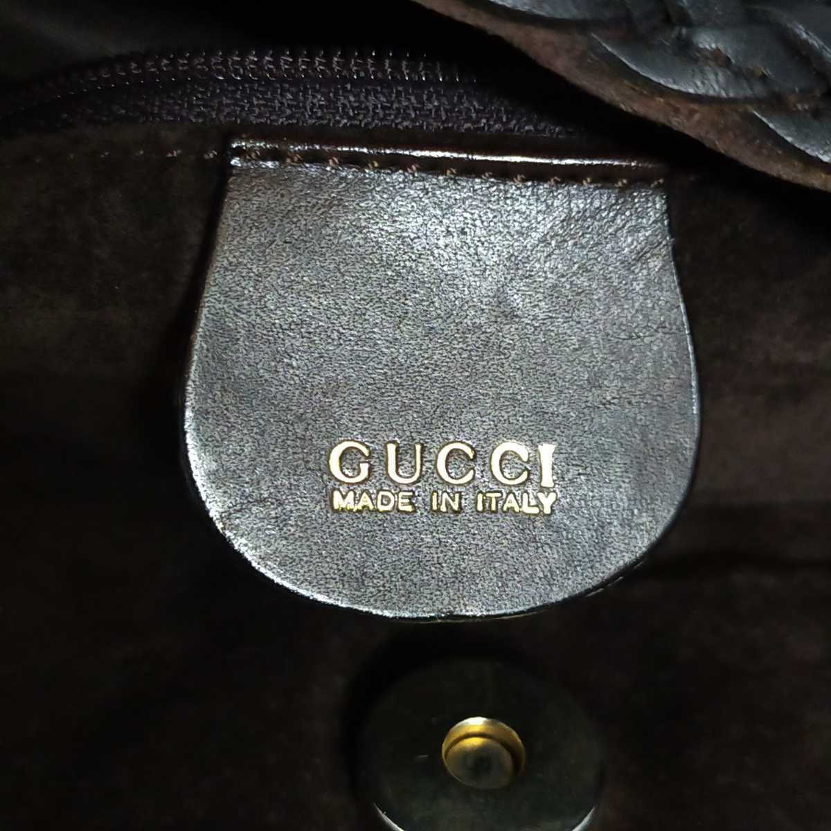 6006】 極美品 GUCCI グッチ バンブーメッシュ レディース トート