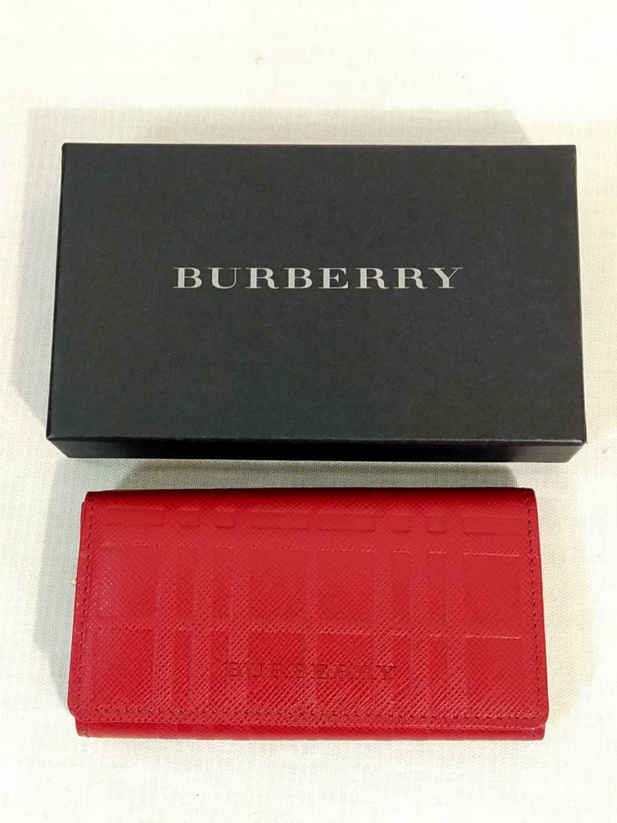 週間売れ筋 Burberry バーバリー 未使用品 4連 ブラック レザー キー ...