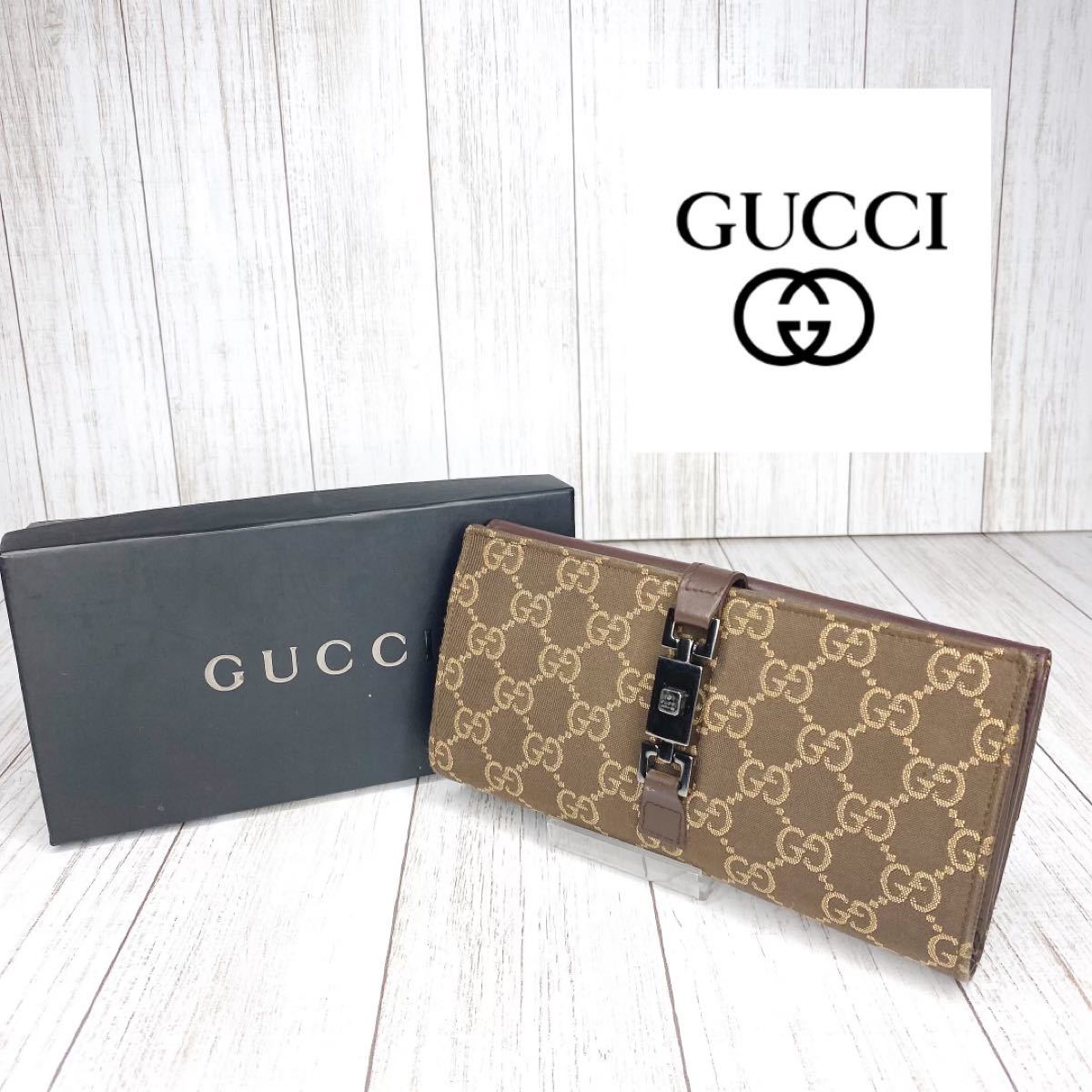 GUCCI グッチ 長財布 二つ折り財布 GGキャンバス ブラウン Yahoo