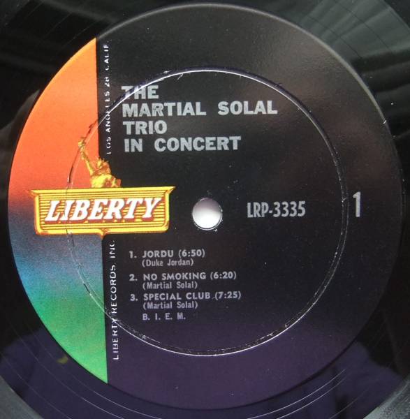 ◆ MARTIAL SOLAL Trio In Concert ◆ Liberty LRP-3335 (color:dg) ◆ W_画像3