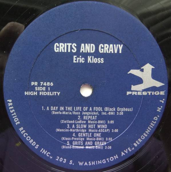 ◆ ERIC KLOSS / Grits & Gravy ◆ Prestige PR-7486 (blue:VAN GELDER) ◆ W _画像3