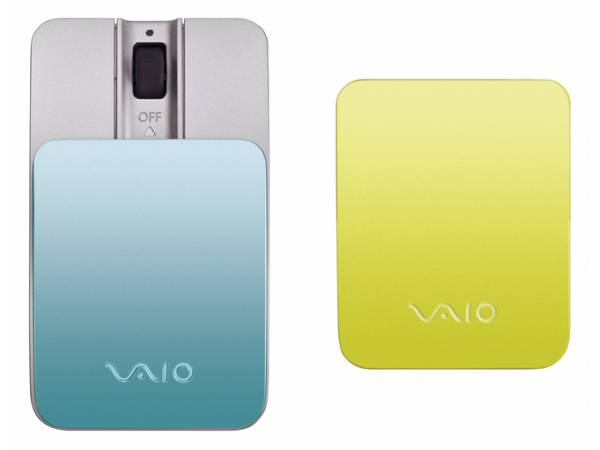 再値下げ 新品未開封 ソニー VAIO バイオ Bluetooth モバイル マウス レーザーマウス VGP-BMS15/L（ブルー）カバーライトグリーン vpcp P_画像1