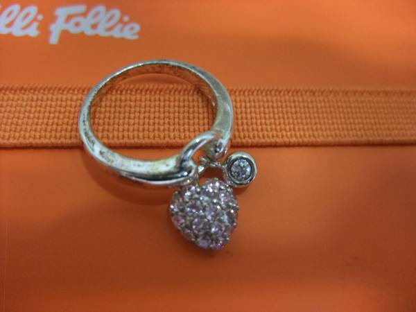  Folli Follie Heart розовый pave серебряное кольцо 50/9.5 номер не использовался товар 
