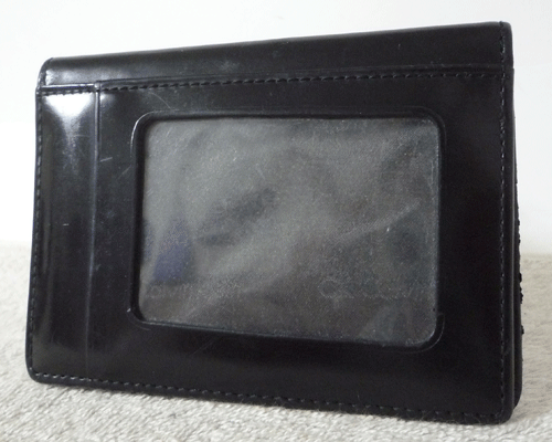 Calvin Klein Calvin Klein leather black black ticket holder card-case folding in half pass case 