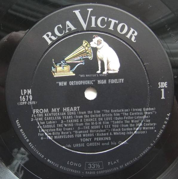 ◆ TONY PERKINS / From My Heart ◆ RCA LPM-1679 (dog:dg) ◆_画像3