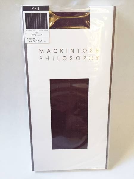 新品　百貨店商品　MACKINTOSH PHILOSOPHY　ストライプ柄　タイツ　ダークワイン　日本製_画像1