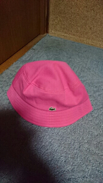 新品 LACOSTE ラコステ ピンク size57ハット 消臭効果 帽子
