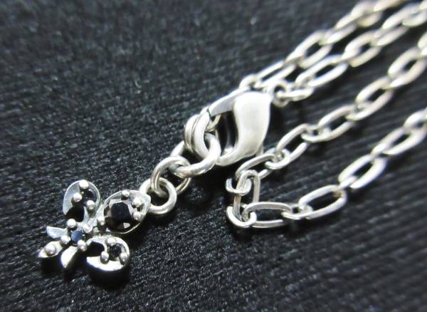  ultimate beautiful goods #PATRICK COX Patrick Cox chain necklace only 925 silver Cross black Stone control 1702