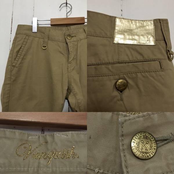 *VANQUISH GOLD 48 chinos gold embroidery beige work pants 