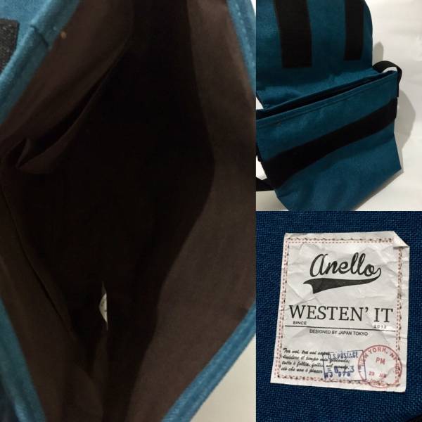  beautiful goods *anello smaller shoulder bag a Nero messenger bag blue green 