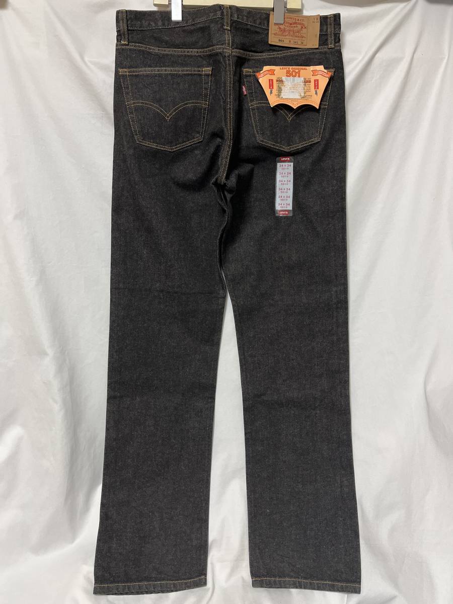 新品 2002 USA製 LEVI'S リーバイス 501 501-0155 BLACK DENIM 先染め ブラックデニム W34 L34 (M-4-5)_画像1