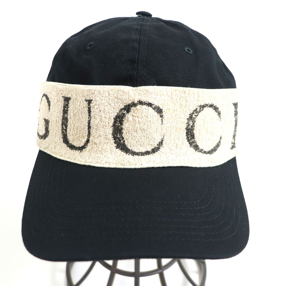 美品□GUCCI/グッチ 492545 ロゴヘアバンド付き ベースボールキャップ