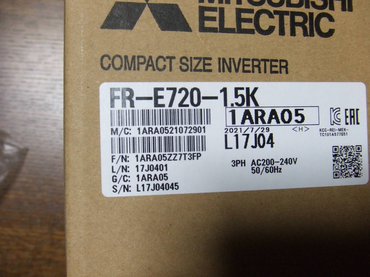 美品！FR-E720-1.5k 三菱インバーター