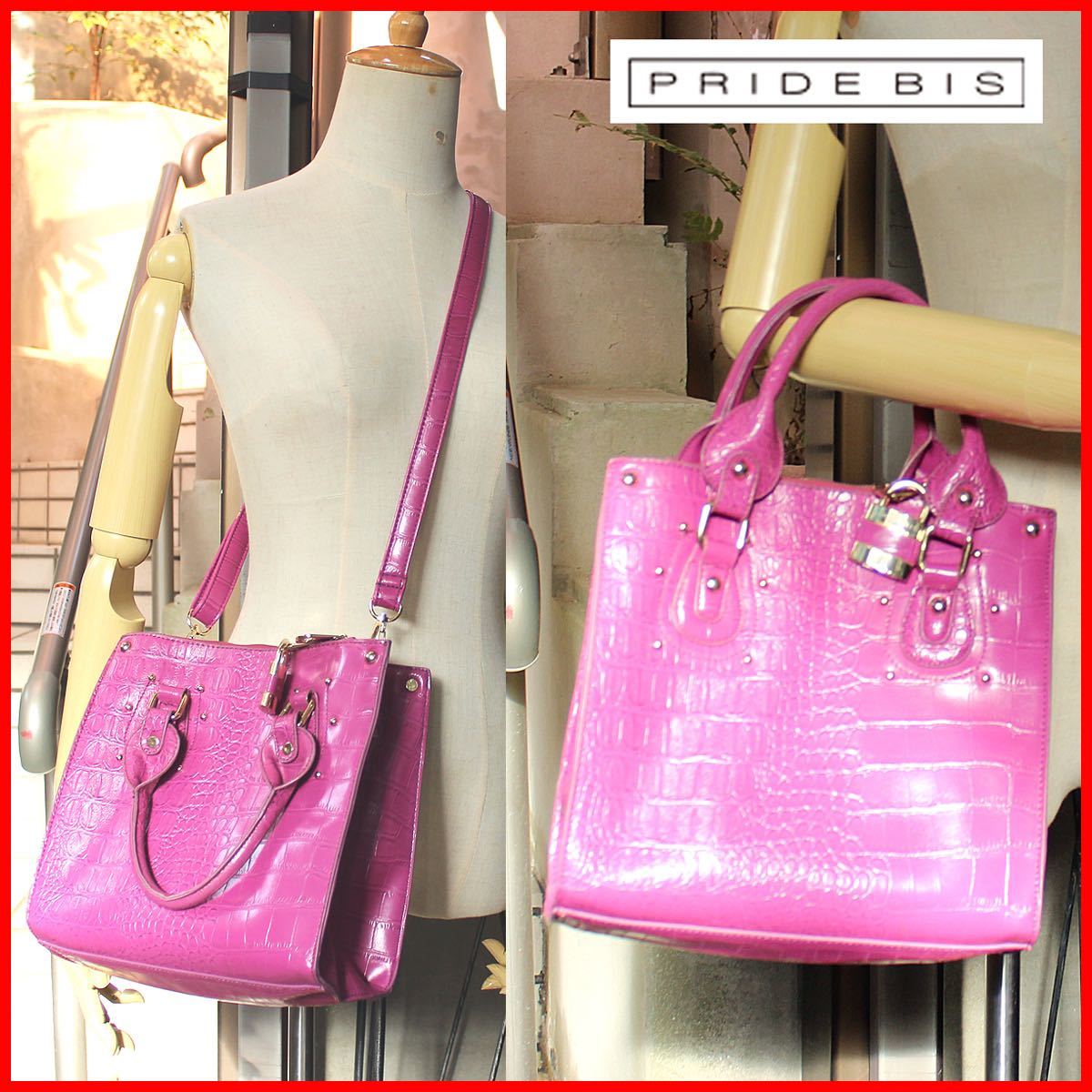 美品 インパクト大ピンク 2WAY 【PRIDE BIS】ショルダー送料込|PayPayフリマ