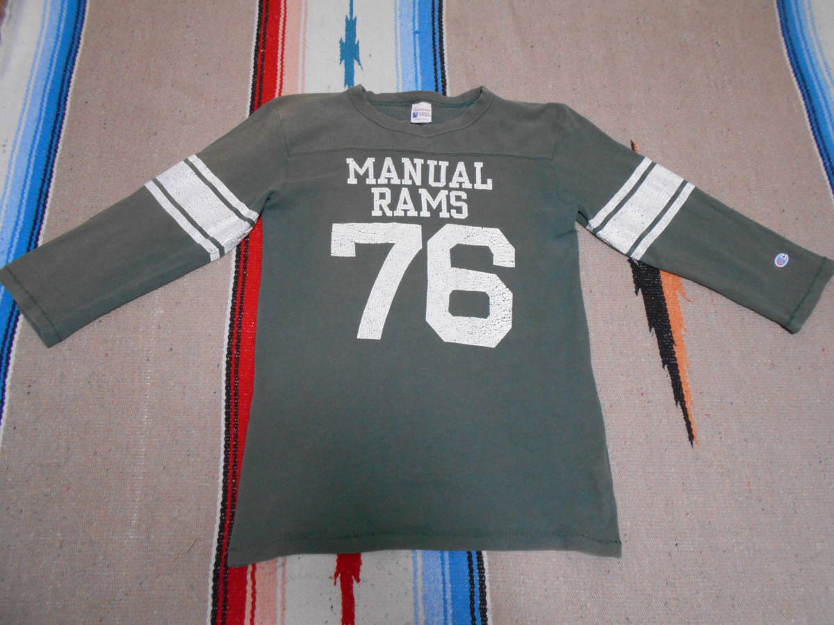 １９６０S CHAMPION PRODUCTS チャンピオン ランナーズタグ MANUAL RAMS FOOTBALL VINTAGE HANES ランタグ フットボールシャツ アメフト