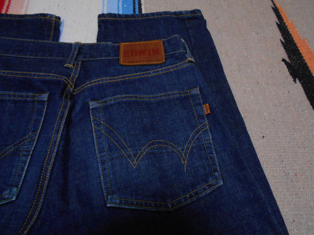 1990 годы производства EDWIN Edwin 505XX красный уголок индиго heavy унция Vintage джинсы сделано в Японии MADE IN JAPAN VINTAGE INDIGO JEANS