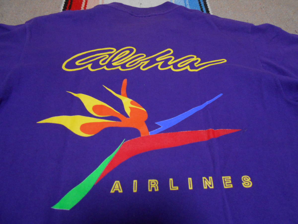 EARLY１９９０S ALOHA AIRLINES SOF TEE アロハ航空 ビンテージ Tシャツ MADE IN USA 飛行機 旅客機 企業物 インダストリアル ボーイング_画像1