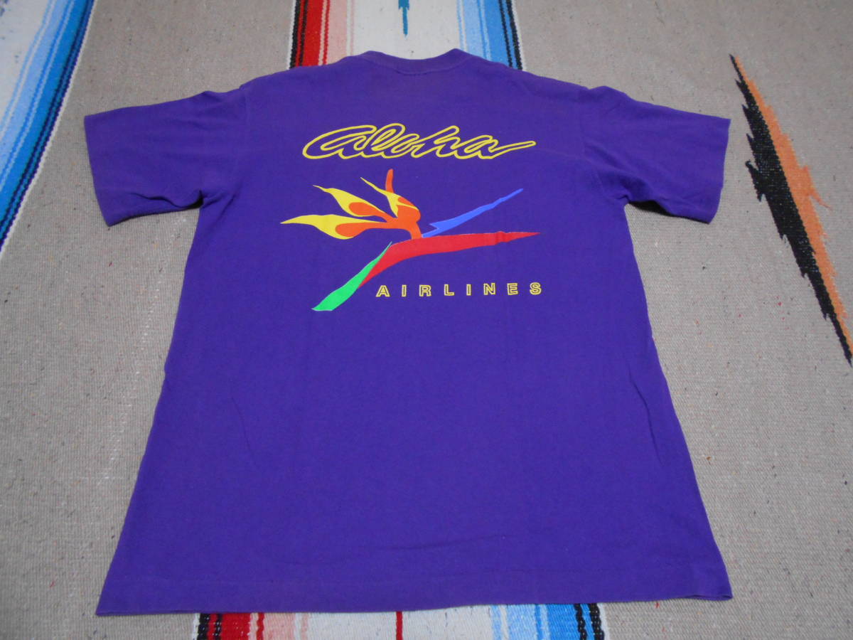 EARLY１９９０S ALOHA AIRLINES SOF TEE アロハ航空 ビンテージ Tシャツ MADE IN USA 飛行機 旅客機 企業物 インダストリアル ボーイング_画像2