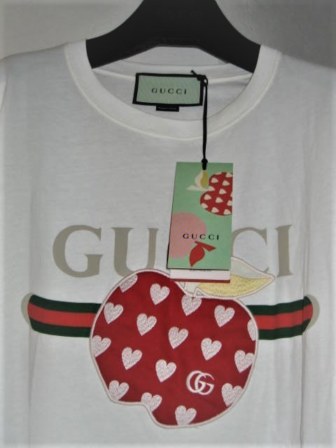 限定版 新品 GUCCI グッチ アップル ロゴ りんご クルーネック 半袖 T
