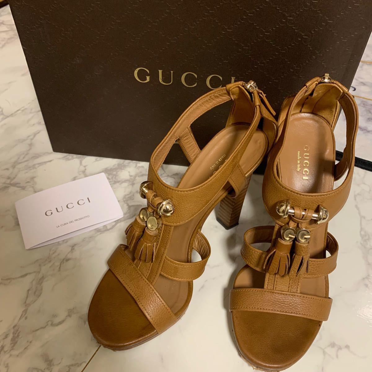 GUCCI☆タッセルレザーサンダル-