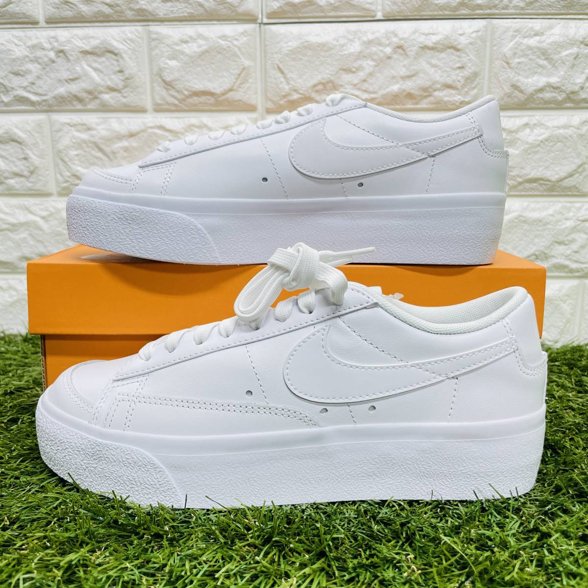 ナイキ ブレーザー ロー プラットフォーム NIKE WMNS BLAZER LOW PLATFORM レディース スニーカー 白 ホワイト 24.5cm 送料込 DJ0292-100_画像4