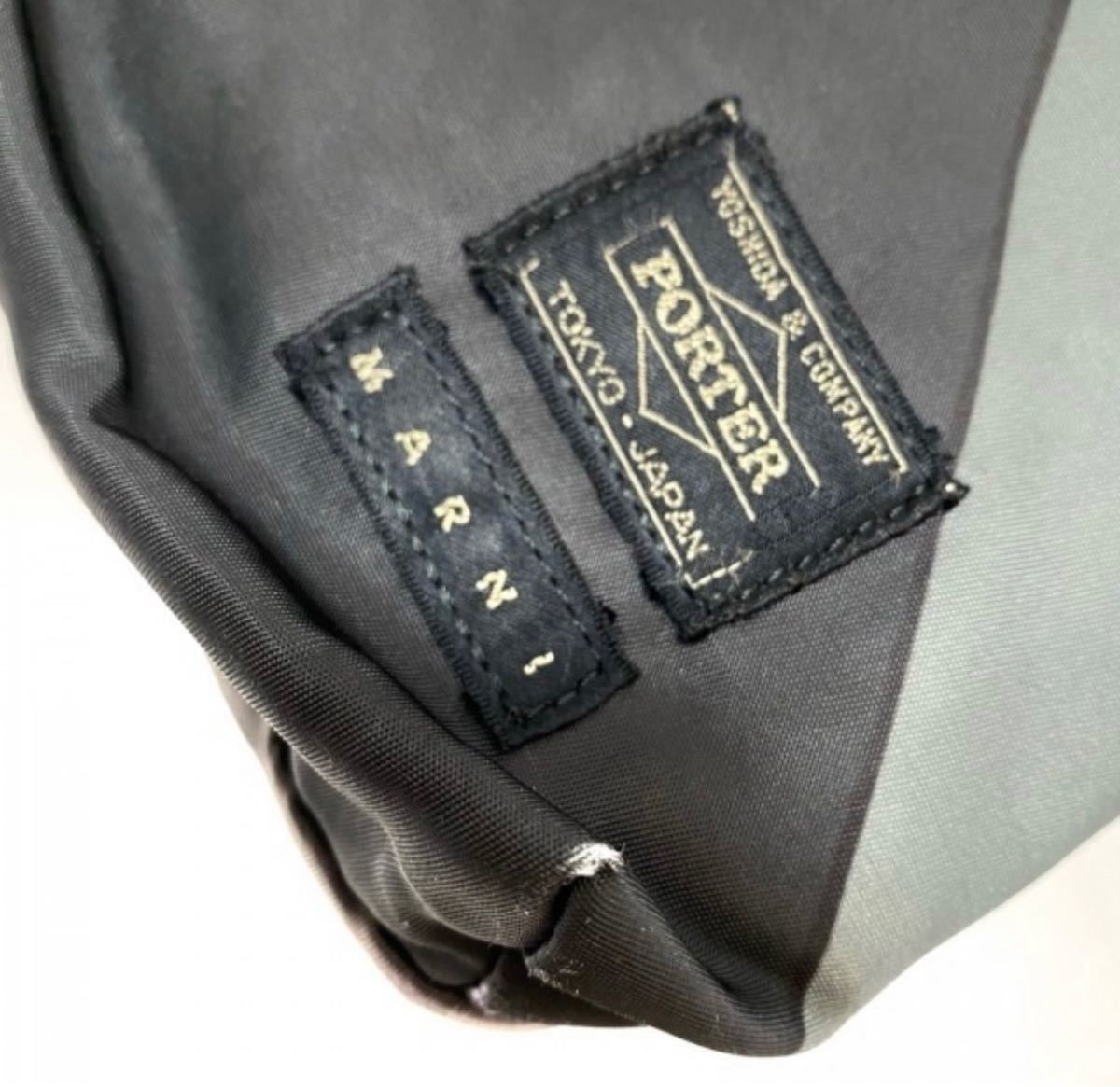  Porter PORTER/ Yoshida - nylon × leather gray × black × green bag | rucksack | belt bag ( other )/MARNI bag 