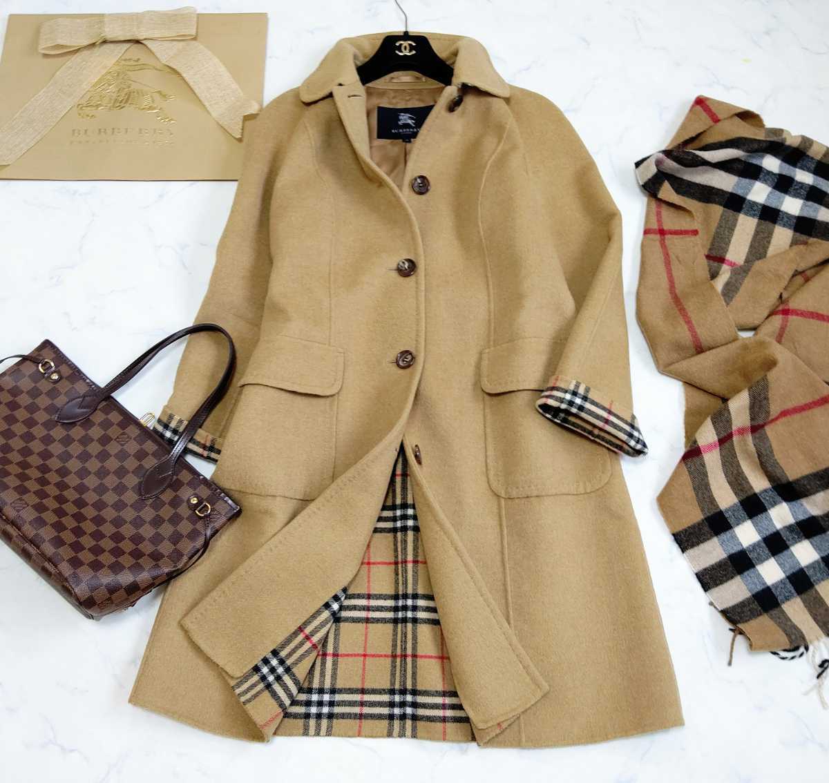 大きいサイズ 美品 BURBERRY バーバリーロンドン ウールコート ロング