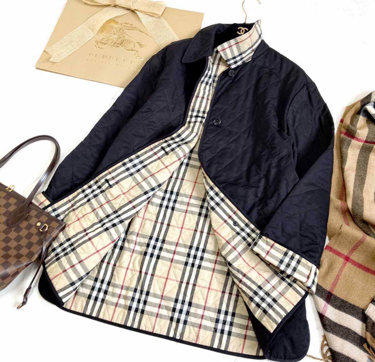 大きいサイズ 美品 BURBERRY バーバリーロンドン キルティングコート