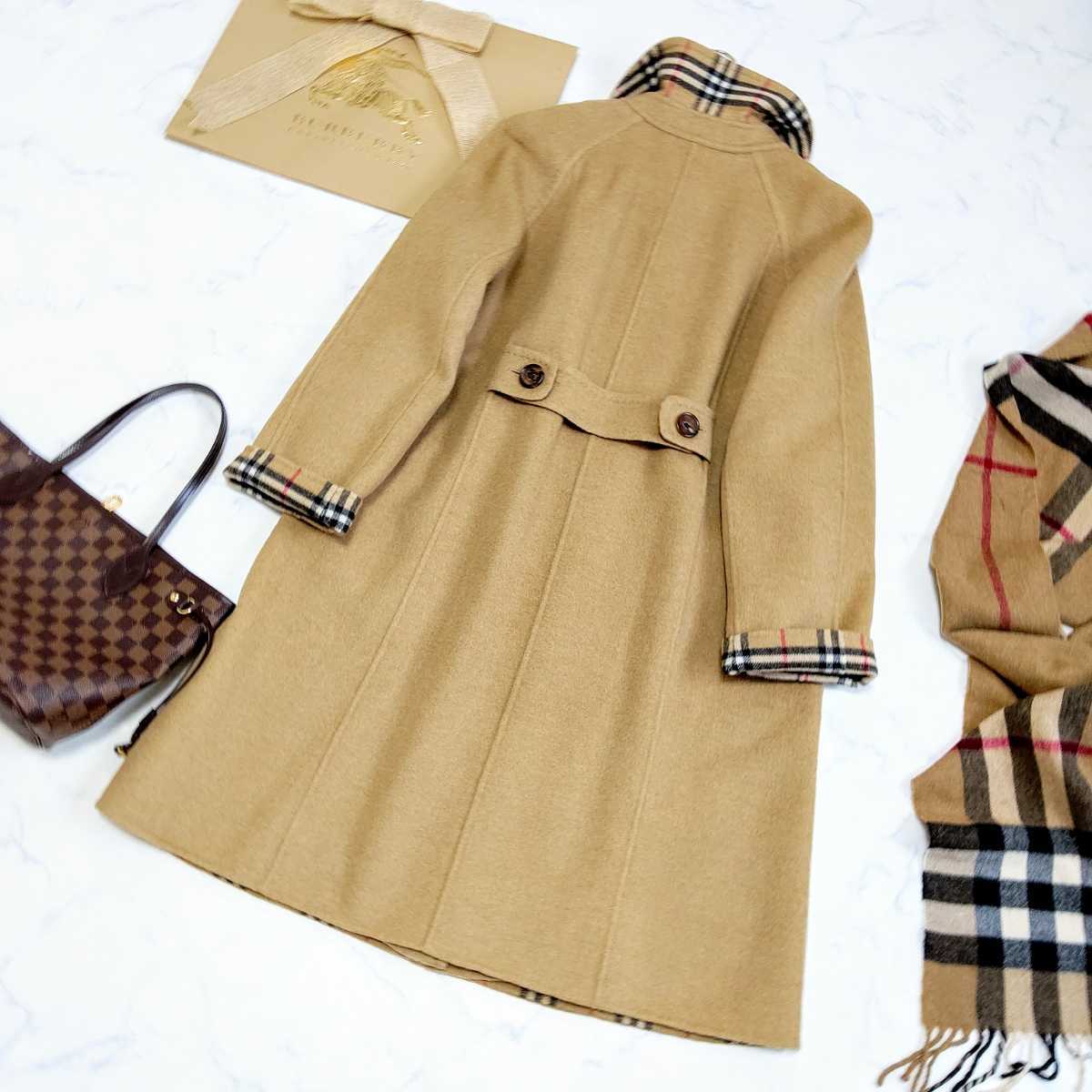 大きいサイズ 美品 BURBERRY バーバリーロンドン ウールコート ロング